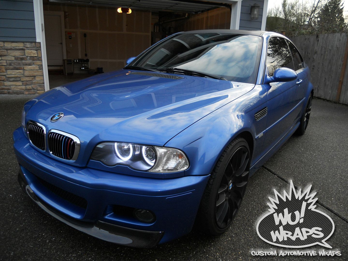 BMW E46 M3 Vvivid Vinyl 4D True R Black Carbon Fiber Roof & Interior